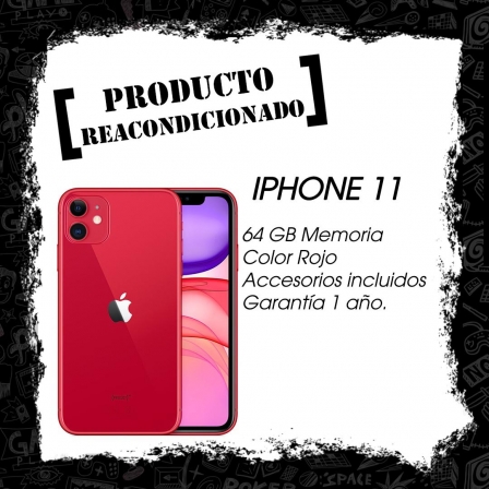 Apple iPhone 11, 64GB, Rojo (Reacondicionado)